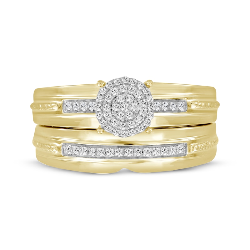 Main Image 3 of Multi-Diamond Bridal Set 1/8 ct tw 10K Yellow Gold