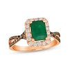 Thumbnail Image 1 of Le Vian Emerald-Cut Emerald Ring 1/2 ct tw Diamonds 14K Strawberry Gold®