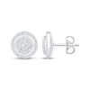 Thumbnail Image 2 of Multi-Diamond Circle Halo Stud Earrings 1/2 ct tw 10K White Gold