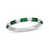 Thumbnail Image 1 of Neil Lane Baguette-Cut Natural Emerald & Diamond Anniversary Ring 1/5 ct tw 14K White Gold