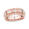 Thumbnail Image 1 of Men's Square-Cut Diamond Wedding Band 1/2 ct tw 10K Rose Gold