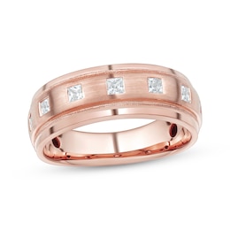 Adore Men's Square-Cut Diamond Wedding Band 1/2 ct tw 10K Rose Gold