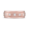 Thumbnail Image 3 of Men's Square-Cut Diamond Wedding Band 1/2 ct tw 10K Rose Gold