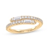 Thumbnail Image 1 of Baguette & Round-Cut Diamond Wrap Ring 1/3 ct tw 14K Yellow Gold