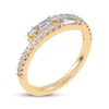 Thumbnail Image 2 of Baguette & Round-Cut Diamond Wrap Ring 1/3 ct tw 14K Yellow Gold