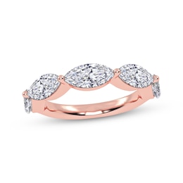 Lab-Grown Diamonds by KAY Marquise-Cut East-West Anniversary Ring 2 ct tw 14K Rose Gold