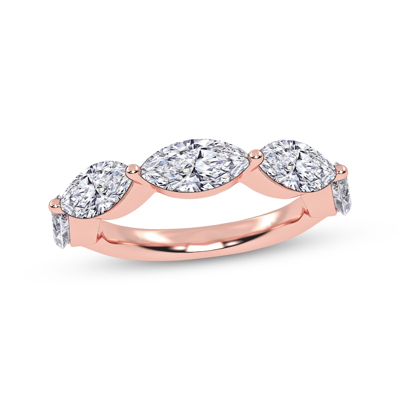 Main Image 1 of Lab-Grown Diamonds by KAY Marquise-Cut East-West Anniversary Ring 2 ct tw 14K Rose Gold