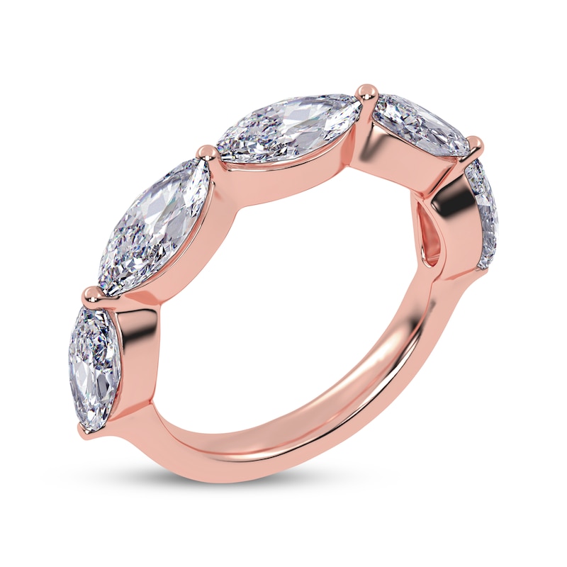 Main Image 2 of Lab-Grown Diamonds by KAY Marquise-Cut East-West Anniversary Ring 2 ct tw 14K Rose Gold