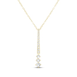 Lab-Grown Diamonds by KAY Diamond Graduated Drop Necklace 1/2 ct tw 14K Yellow Gold 18&quot;