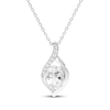 Thumbnail Image 1 of Oval-Cut White Lab-Created Sapphire Necklace Sterling Silver 18&quot;