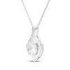 Thumbnail Image 2 of Oval-Cut White Lab-Created Sapphire Necklace Sterling Silver 18&quot;