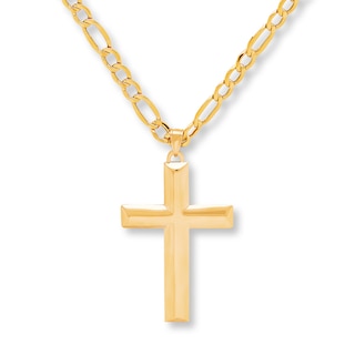 Men's Crucifix Necklace 10K Yellow Gold 20