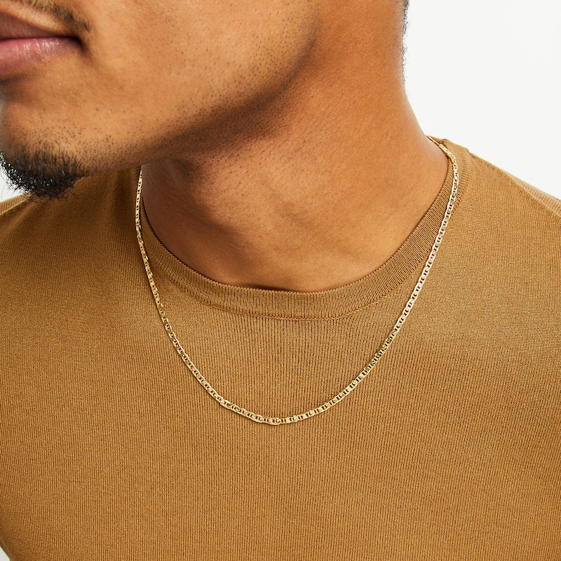 Main Image 4 of Hollow Mariner Link Necklace 14K Yellow Gold 22&quot;