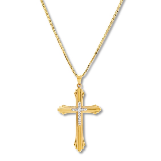 Cross Necklace 10K Yellow Gold 22"