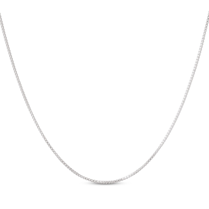 Main Image 1 of Solid Box Chain Necklace 14K White Gold 16&quot;