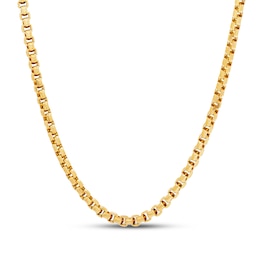 Box Chain Necklace Hollow 10K Yellow Gold 22&quot;