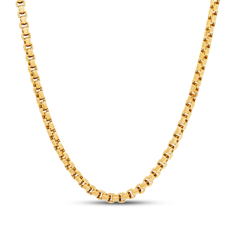 Main Image 1 of Hollow Box Chain Necklace 10K Yellow Gold 22&quot;