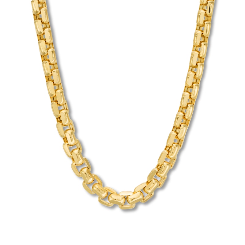 Main Image 1 of Hollow Box Chain Necklace 10K Yellow Gold 24&quot;