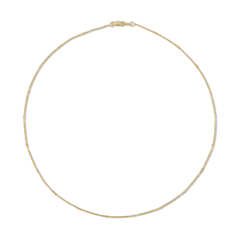 Main Image 2 of Solid Curb Link Chain Necklace 14K Yellow Gold 18&quot;