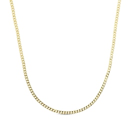 Small-Link Semi-Solid Curb Chain Necklace 2.9mm 14K Yellow Gold 18”