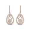 Thumbnail Image 2 of Round-Cut Diamond Teardrop Earrings 1/4 ct tw Sterling Silver & 10K Rose Gold