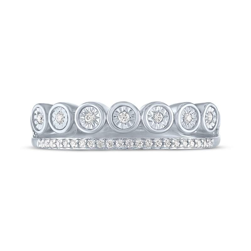 Main Image 3 of Diamond Two-Row Stackable Ring 1/10 ct tw Sterling Silver