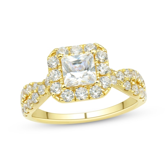 Princess-Cut Diamond Twist Shank Engagement Ring 2 ct tw 18K Yellow Gold