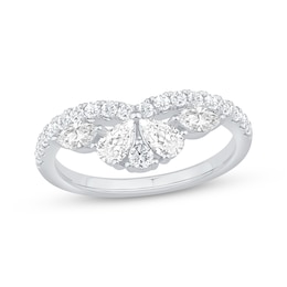 Adore Pear, Marquise & Round-Cut Diamond Contour Ring 1 ct tw 14K White Gold