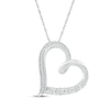 Thumbnail Image 0 of Diamond Tilted Heart Necklace 1/20 ct tw Sterling Silver 18"