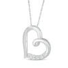 Thumbnail Image 1 of Diamond Tilted Heart Necklace 1/20 ct tw Sterling Silver 18"