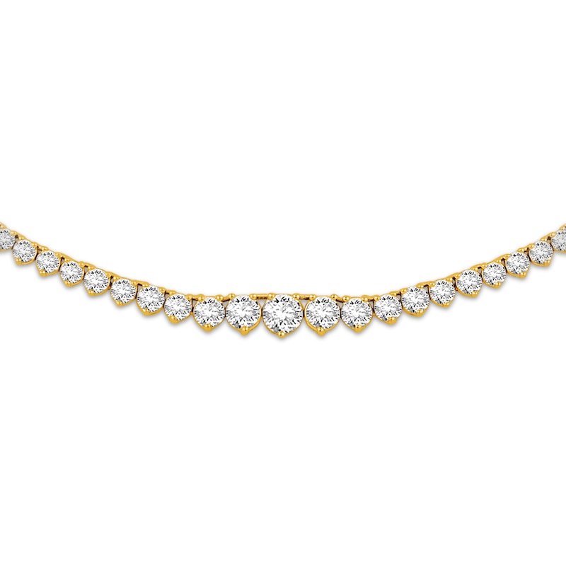 Main Image 2 of Lab-Created Diamonds by KAY Graduated Riviera Necklace 5 ct tw 14K Yellow Gold 17&quot;