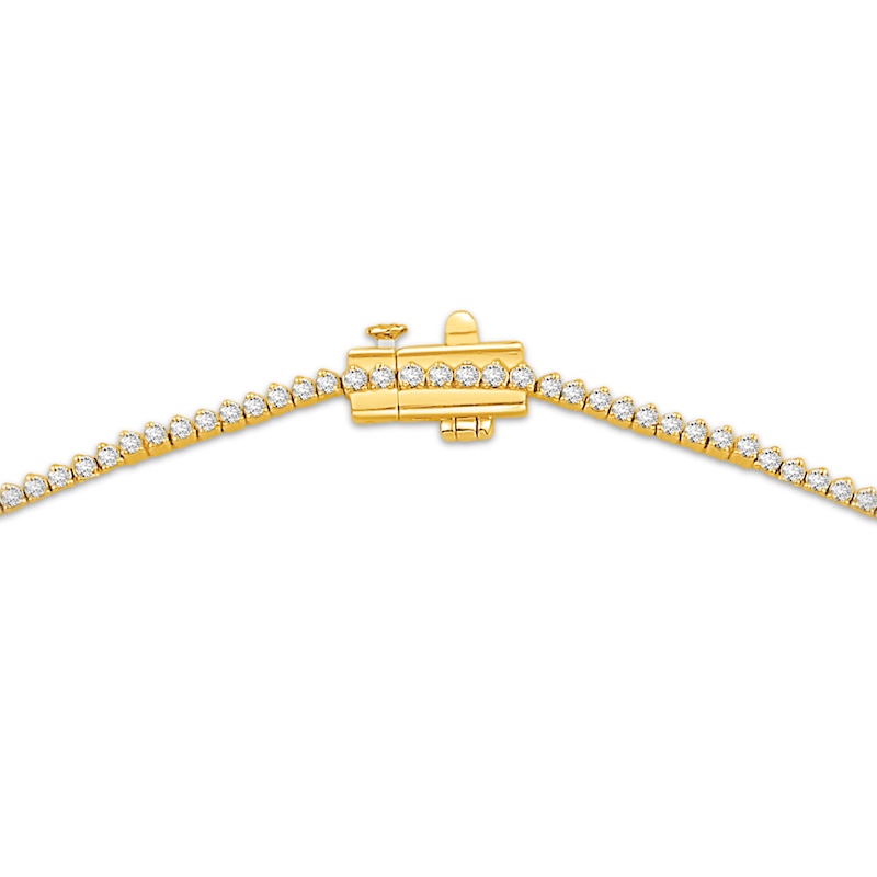 Lab-Grown Diamonds by KAY Graduated Riviera Necklace 5 ct tw 14K Yellow Gold 17"