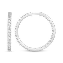 Lab-Created Diamonds by KAY Inside-Out Hoop Earrings 3 ct tw 14K White Gold