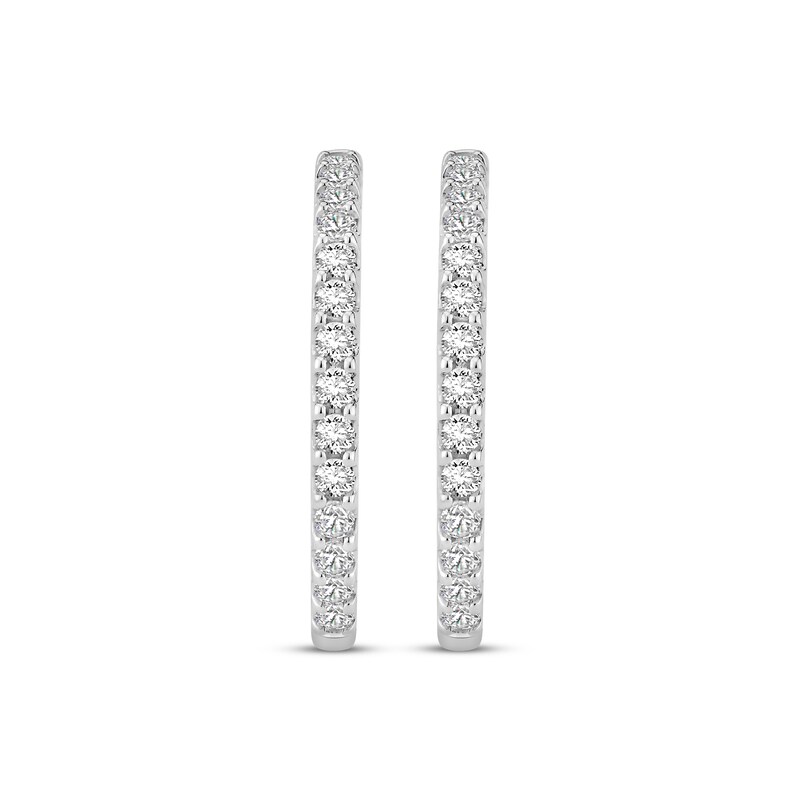 Lab-Created Diamonds by KAY Inside-Out Hoop Earrings 3 ct tw 14K White Gold