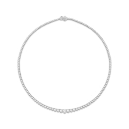 Lab-Created Diamonds by KAY Graduated Riviera Necklace 10 ct tw 14K White Gold 17&quot;