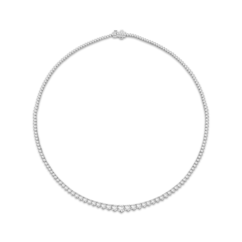 Lab-Grown Diamonds by KAY Graduated Riviera Necklace 10 ct tw 14K White Gold 17"