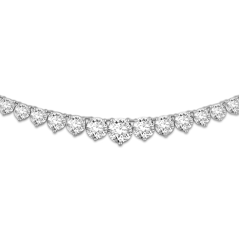 Lab-Grown Diamonds by KAY Graduated Riviera Necklace 10 ct tw 14K White Gold 17"