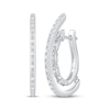 Thumbnail Image 1 of Unstoppable Love Diamond Double Hoop Earrings 1/4 ct tw Sterling Silver