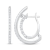 Thumbnail Image 3 of Unstoppable Love Diamond Double Hoop Earrings 1/4 ct tw Sterling Silver