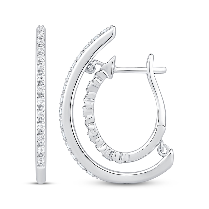 Main Image 3 of Unstoppable Love Diamond Double Hoop Earrings 1/4 ct tw Sterling Silver