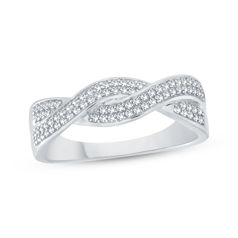 Main Image 1 of Diamond Twist Ring 1/4 ct tw Sterling Silver