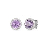 Thumbnail Image 1 of Amethyst & White Lab-Created Sapphire Halo Stud Earrings Sterling Silver