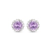 Thumbnail Image 2 of Amethyst & White Lab-Created Sapphire Halo Stud Earrings Sterling Silver