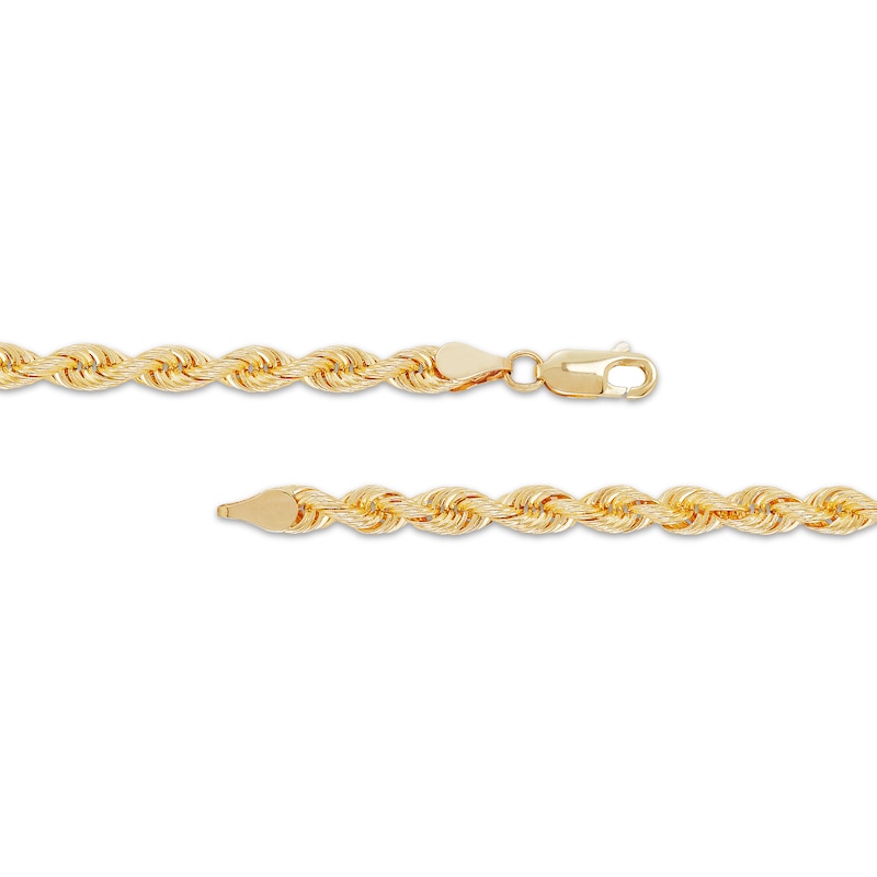 Solid Silk Rope Chain Necklace 4.5mm 14K Yellow Gold 18"