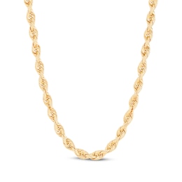 Solid Silk Rope Chain Necklace 4.5mm 14K Yellow Gold 20&quot;