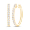 Thumbnail Image 0 of Certified Diamond Oval Hoop Earrings 1/2 ct tw 18K Yellow Gold