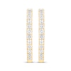 Thumbnail Image 1 of Certified Diamond Oval Hoop Earrings 1/2 ct tw 18K Yellow Gold