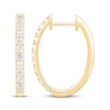 Thumbnail Image 2 of Certified Diamond Oval Hoop Earrings 1/2 ct tw 18K Yellow Gold