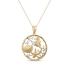 Thumbnail Image 1 of Textured Circle Sea Life Necklace 10K Yellow Gold 18&quot;