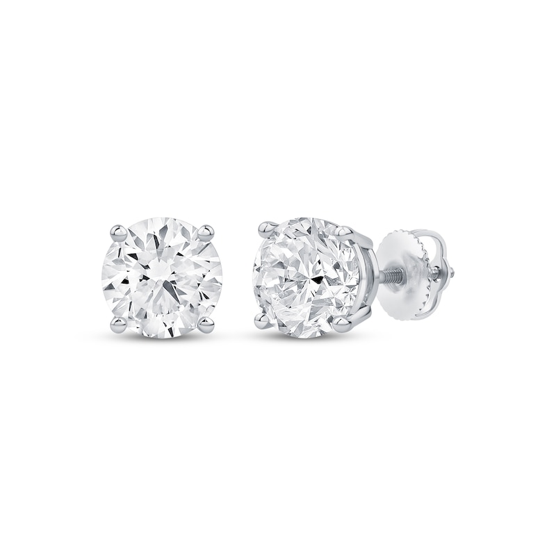 Main Image 1 of Lab-Grown Diamonds by KAY Round-Cut Solitaire Stud Earrings 3 ct tw 14K White Gold (I/SI2)